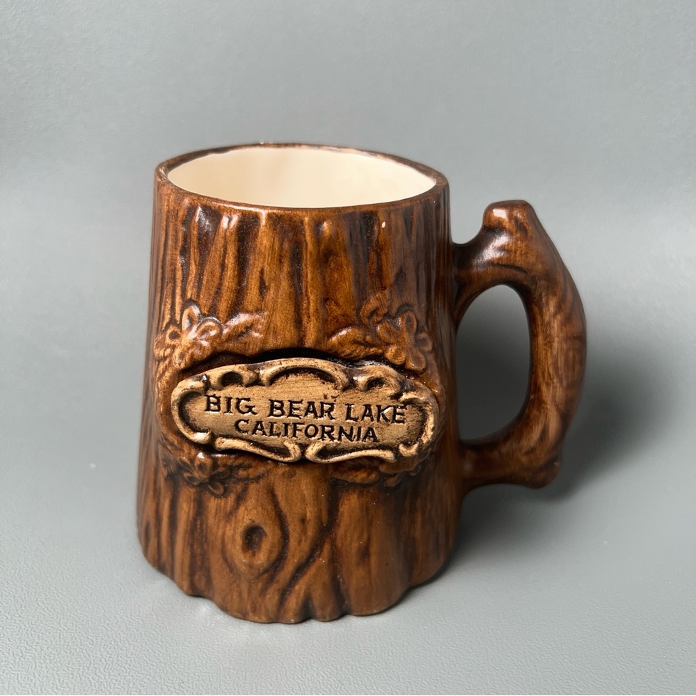 Treasure Craft Tree Trunk Bark Souvenir Mug Big Bear Lake California